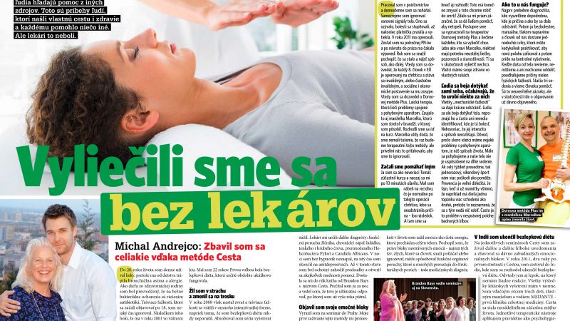 Michal Andrejco: Zbavil som sa celiakie vďaka metóde Cesta, časopis Nový čas pre ženy